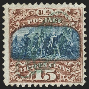 Sale 1133, Lot 230, 15c 1869 Pictorial Issue, off-Cover (Scott 118-119b)