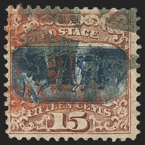 Sale 1133, Lot 238, 15c 1869 Pictorial Issue, off-Cover (Scott 118-119b)