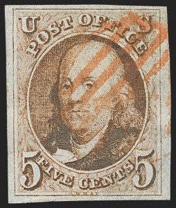 Sale 1133, Lot 24, 1847 Issue (Scott 1-1d)