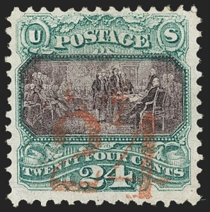 Sale 1133, Lot 243, 24c-30c 1869 Pictorial Issue, off-Cover (Scott 120-121)