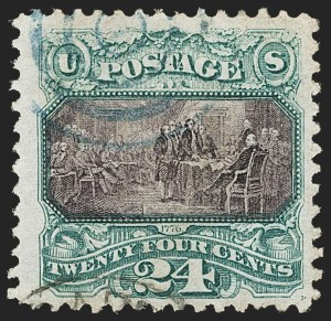 Sale 1133, Lot 244, 24c-30c 1869 Pictorial Issue, off-Cover (Scott 120-121)