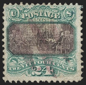 Sale 1133, Lot 247, 24c-30c 1869 Pictorial Issue, off-Cover (Scott 120-121)