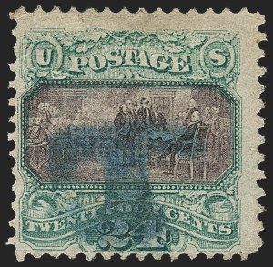 Sale 1133, Lot 249, 24c-30c 1869 Pictorial Issue, off-Cover (Scott 120-121)