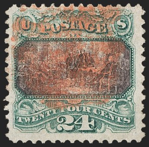 Sale 1133, Lot 250, 24c-30c 1869 Pictorial Issue, off-Cover (Scott 120-121)