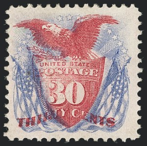 Sale 1133, Lot 251, 24c-30c 1869 Pictorial Issue, off-Cover (Scott 120-121)