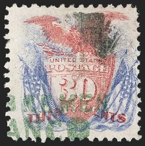 Sale 1133, Lot 253, 24c-30c 1869 Pictorial Issue, off-Cover (Scott 120-121)