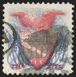 Sale 1133, Lot 254, 24c-30c 1869 Pictorial Issue, off-Cover (Scott 120-121)