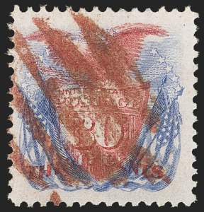 Sale 1133, Lot 256, 24c-30c 1869 Pictorial Issue, off-Cover (Scott 120-121)