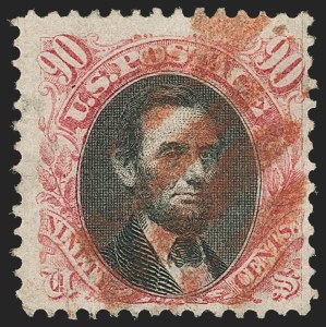Sale 1133, Lot 280, 90c 1869 Pictorial Issue (Scott 122)