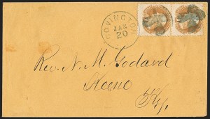 Sale 1133, Lot 291, 1c-3c 1869 Pictorial Issue Covers (Scott 112-114)