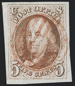 Sale Number 1133, Lot Number 5, 1847 Issue (Scott 1-1d)