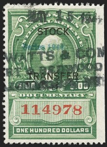 Sale 1133, Lot 570, Second Issue thru Private Die Revenues and Revenue Group Lots