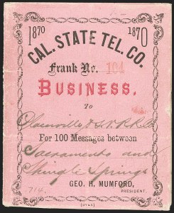 Sale 1133, Lot 608, Telegraph Stamps and Covers