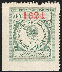 Sale 1133, Lot 617, Telegraph Stamps and Covers