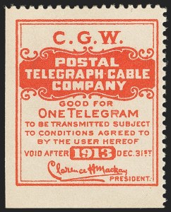 Sale 1133, Lot 622, Telegraph Stamps and Covers