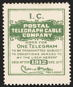 Sale 1133, Lot 623, Telegraph Stamps and Covers