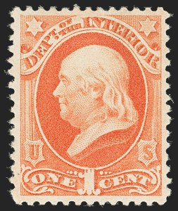 Sale 1135, Lot 571, 1879 American Bank Note Co. Printing on Soft Paper (Scott O94-O125)