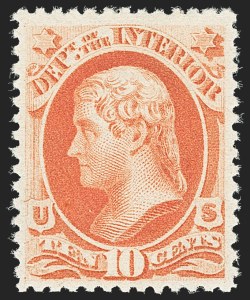 Sale 1135, Lot 572, 1879 American Bank Note Co. Printing on Soft Paper (Scott O94-O125)