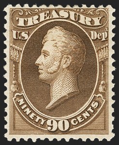Sale 1135, Lot 581, 1879 American Bank Note Co. Printing on Soft Paper (Scott O94-O125)