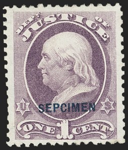 Sale 1135, Lot 620, Official Special Printings - Justice Department