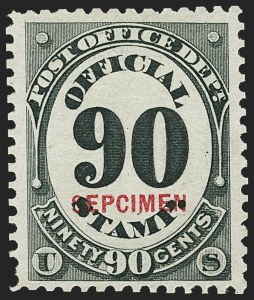 Sale 1135, Lot 654, Official Special Printings - Post Office Department