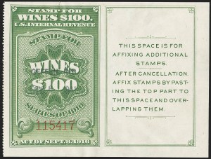 Sale 1140, Lot 1356, Revenues, Wine Stamps