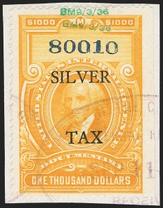 Sale 1140, Lot 1378, Revenues, Silver Tax