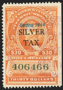 Sale 1140, Lot 1384, Revenues, Silver Tax
