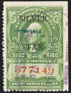 Sale 1140, Lot 1385, Revenues, Silver Tax