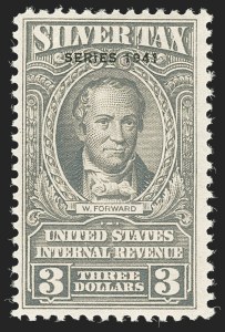 Sale 1140, Lot 1387, Revenues, Silver Tax, $3.00 Gray, "Series 1941" Ovpt., Silver Tax (RG72) Sale 1140, Lot 1387, Revenues, Silver Tax