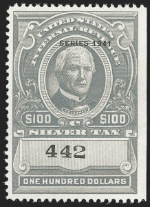 Sale 1140, Lot 1394, Revenues, Silver Tax