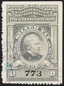 Sale 1140, Lot 1402, Revenues, Silver Tax