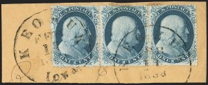 Sale 1140, Lot 354, 1c-3c 1857-60 Issue (Scott 18-26A)