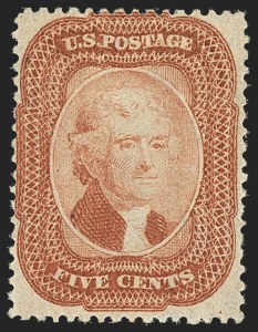 Sale 1140, Lot 370, 5c-90c 1857-60 Issue (Scott 27-39)