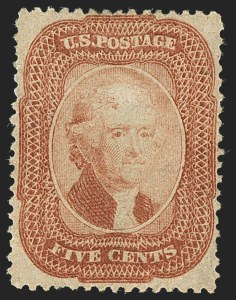 Sale 1140, Lot 371, 5c-90c 1857-60 Issue (Scott 27-39)