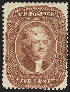 Sale 1140, Lot 374, 5c-90c 1857-60 Issue (Scott 27-39)