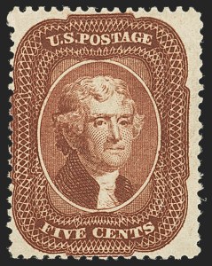 Sale 1140, Lot 375, 5c-90c 1857-60 Issue (Scott 27-39)