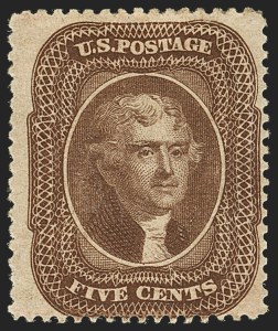 Sale 1140, Lot 379, 5c-90c 1857-60 Issue (Scott 27-39)