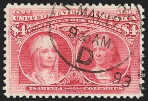 Sale 1140, Lot 634, $1.00-$5.00 1893 Columbian Issue (Scott 241-245)