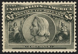 Sale 1140, Lot 637, $1.00-$5.00 1893 Columbian Issue (Scott 241-245)