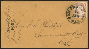 Sale 1144, Lot 161, 1851-56 Postal History: Indian Territory & Western Covers