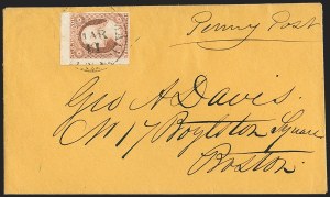 Sale 1144, Lot 171, 1851-56 Postal History: Carriers & Locals