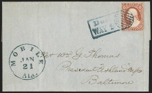 Sale 1144, Lot 196, 1851-56 Postal History: Railroad & Waterway Markings