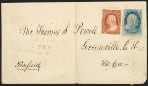 Sale 1144, Lot 199, 1851-56 Postal History: Railroad & Waterway Markings