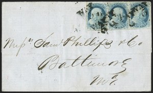 Sale 1144, Lot 200, 1851-56 Postal History: Railroad & Waterway Markings