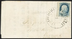 Sale 1144, Lot 205, 1851-56 Postal History: Railroad & Waterway Markings