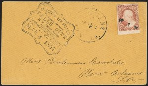 Sale 1144, Lot 212, 1851-56 Postal History: Railroad & Waterway Markings