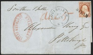 Sale 1144, Lot 216, 1851-56 Postal History: Railroad & Waterway Markings