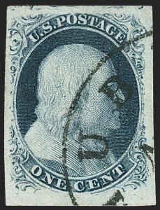 Sale 1144, Lot 28, 1c 1851-56 Issue, Types III-IIIa (Scott 8-8A)