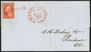 Sale 1144, Lot 77, 3c 1851-56 Issue, Orange Brown (Scott 10-10A)